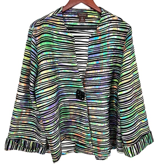 Multiples Tops - NWOT Multiples Plus Size 1X Vibrant Colorful Jacket Blazer Blouse Shirt Top